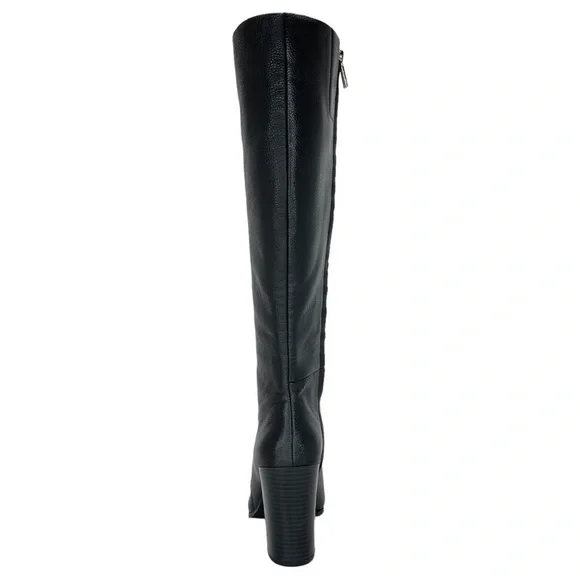Kenneth Cole New York Justin Black Leather Knee High Womens Boots Size 6.5M - Picture 4 of 16